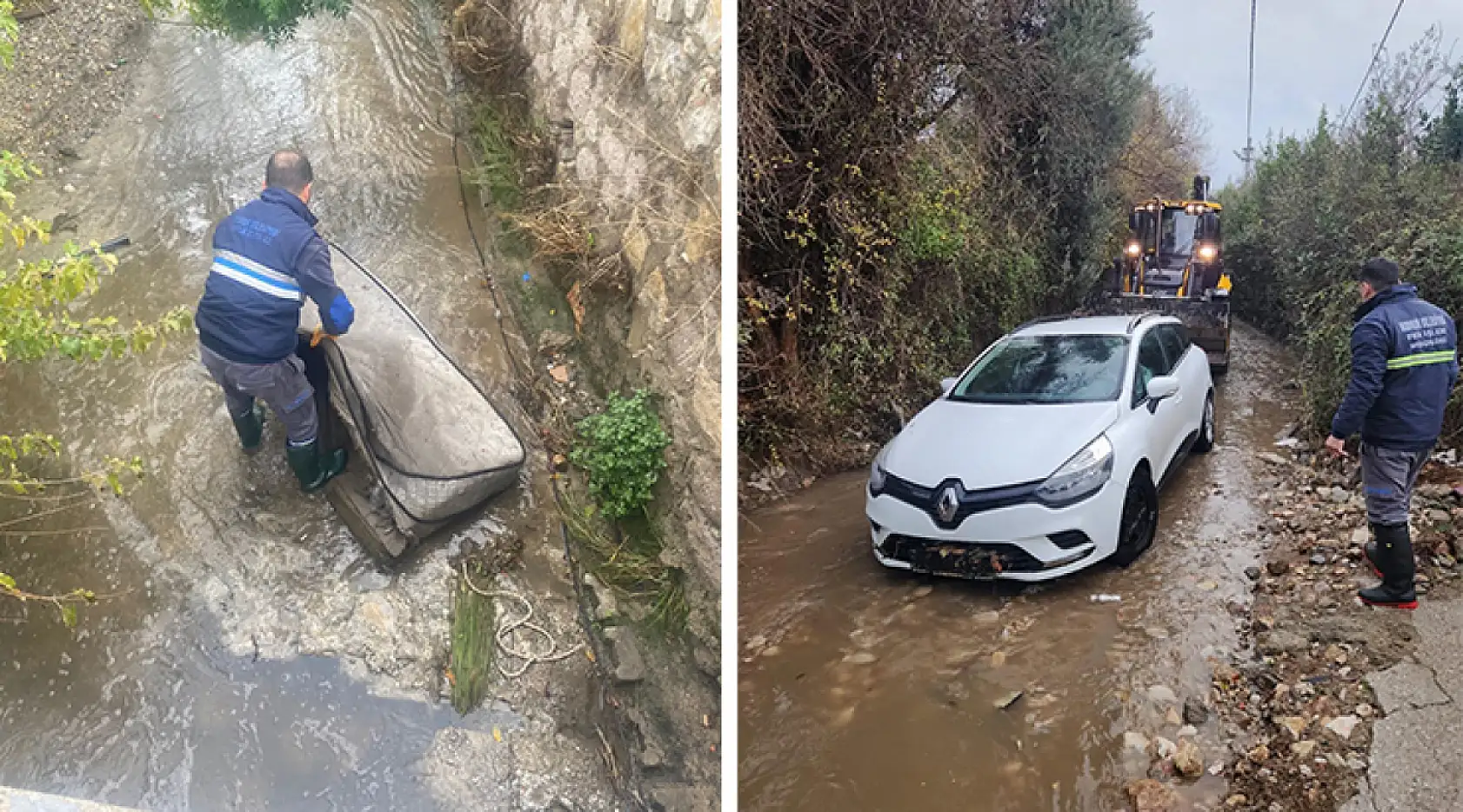 Yağmur nöbetindeki ekiplerden anlık müdahaleler
