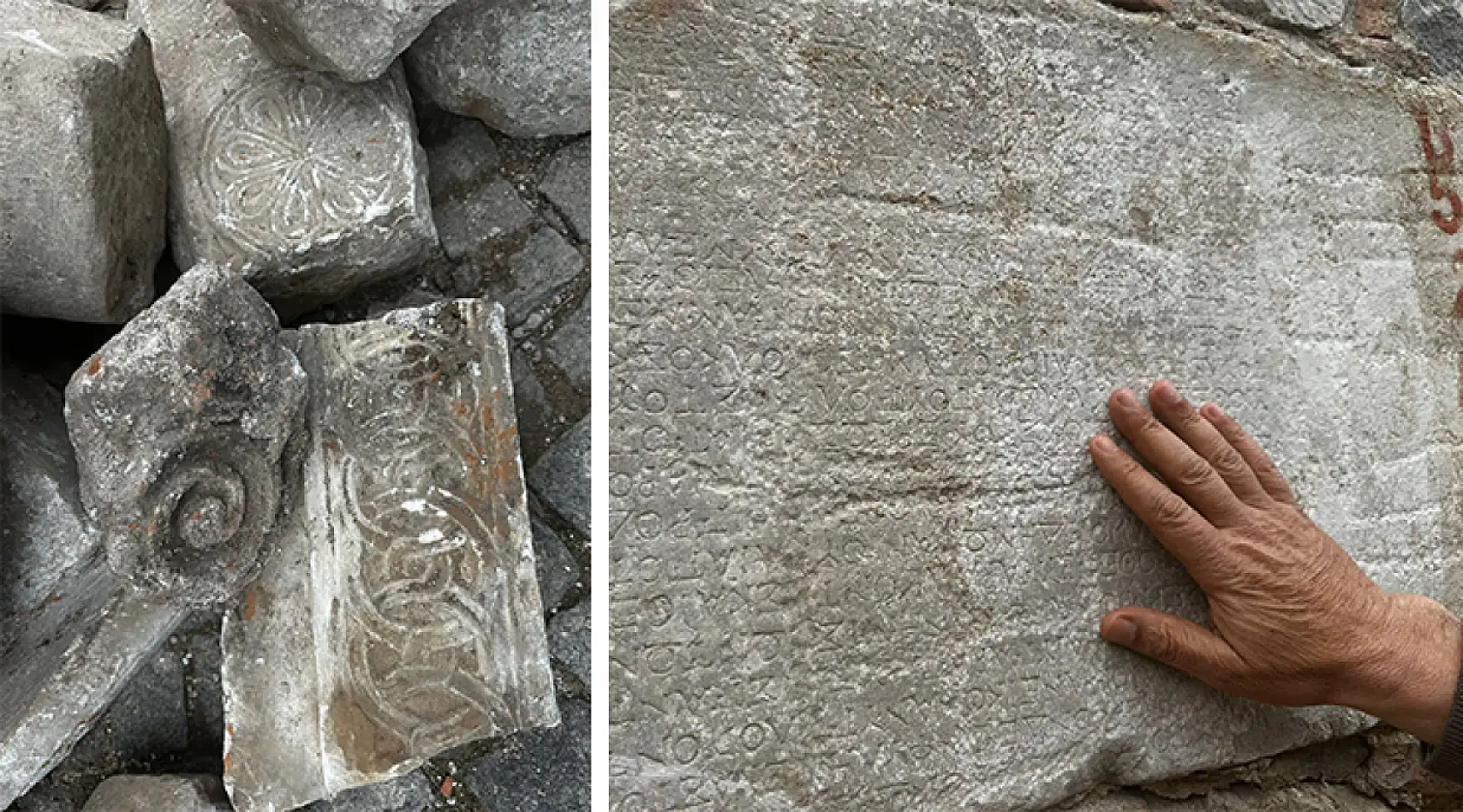 Muğla'da yıkılan binanın molozları arasından tarihi eserler çıktı