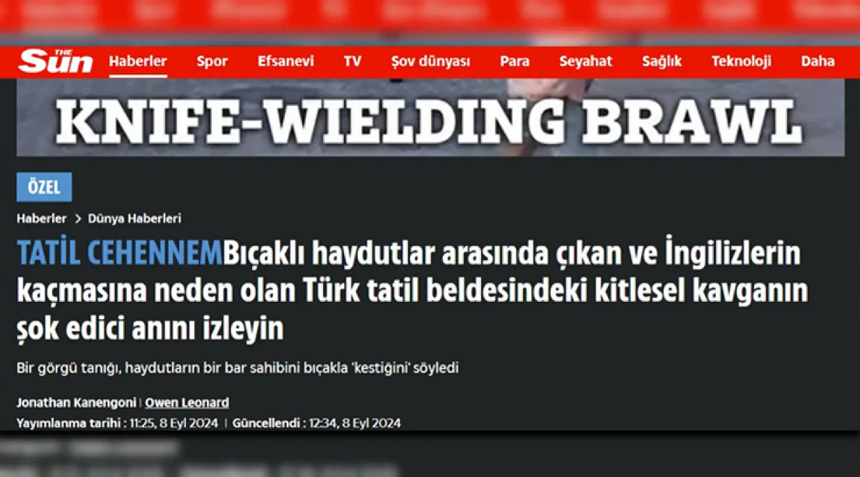 Fethiye'deki Silahlı Kavga İngiliz Basınında Çarpıtıldı…  Turizme Zarar Veriyor!