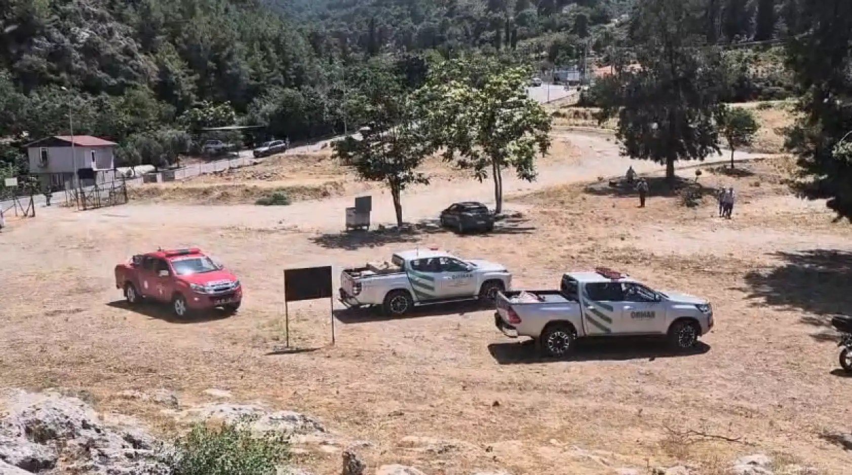 Fethiye'nin Tarihi Amintas Kaya Mezarları'nda Ufak Çaplı Yangın