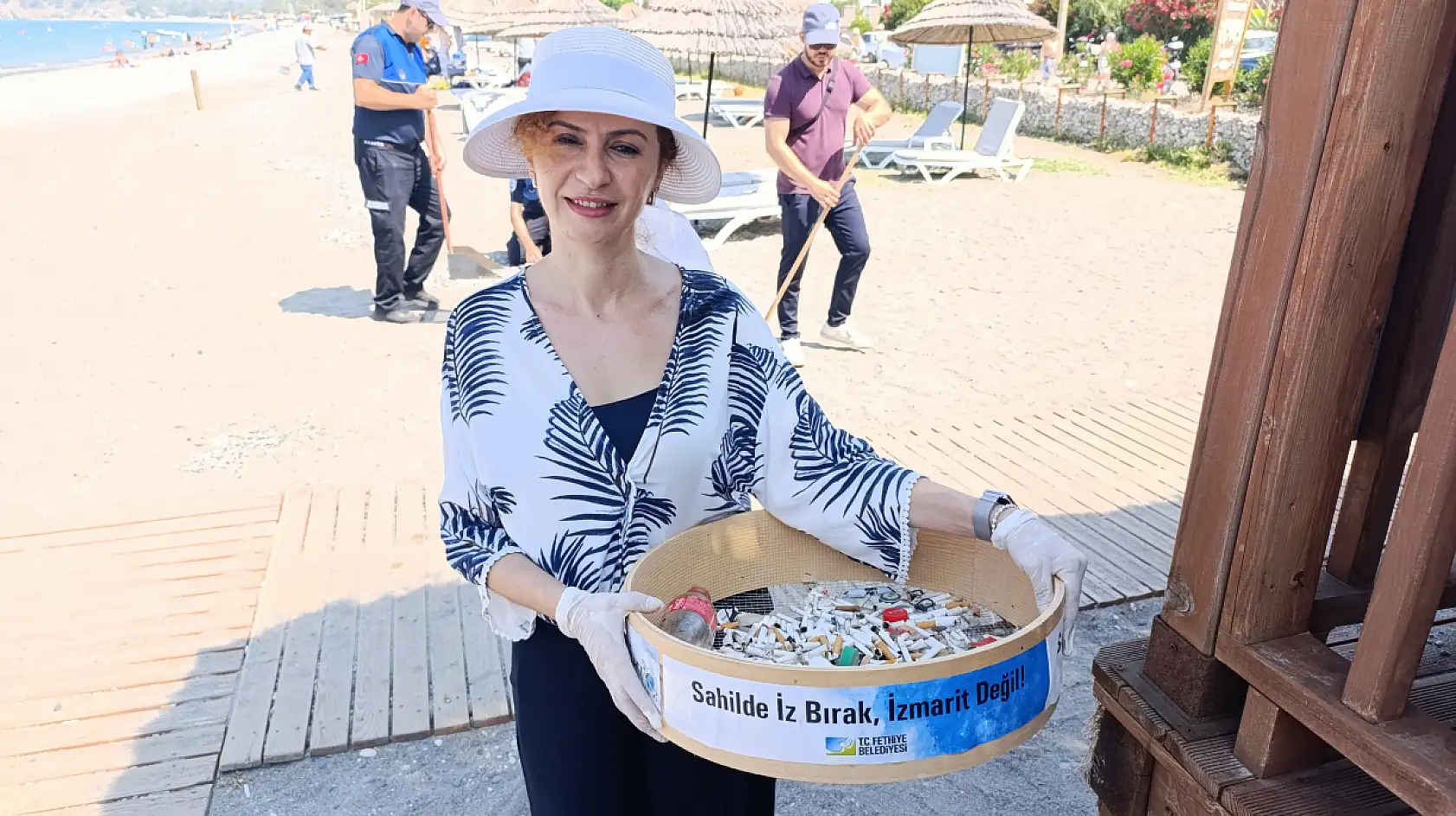 Fethiye'de Çevre Haftası'nda izmarit temizliği yapıldı