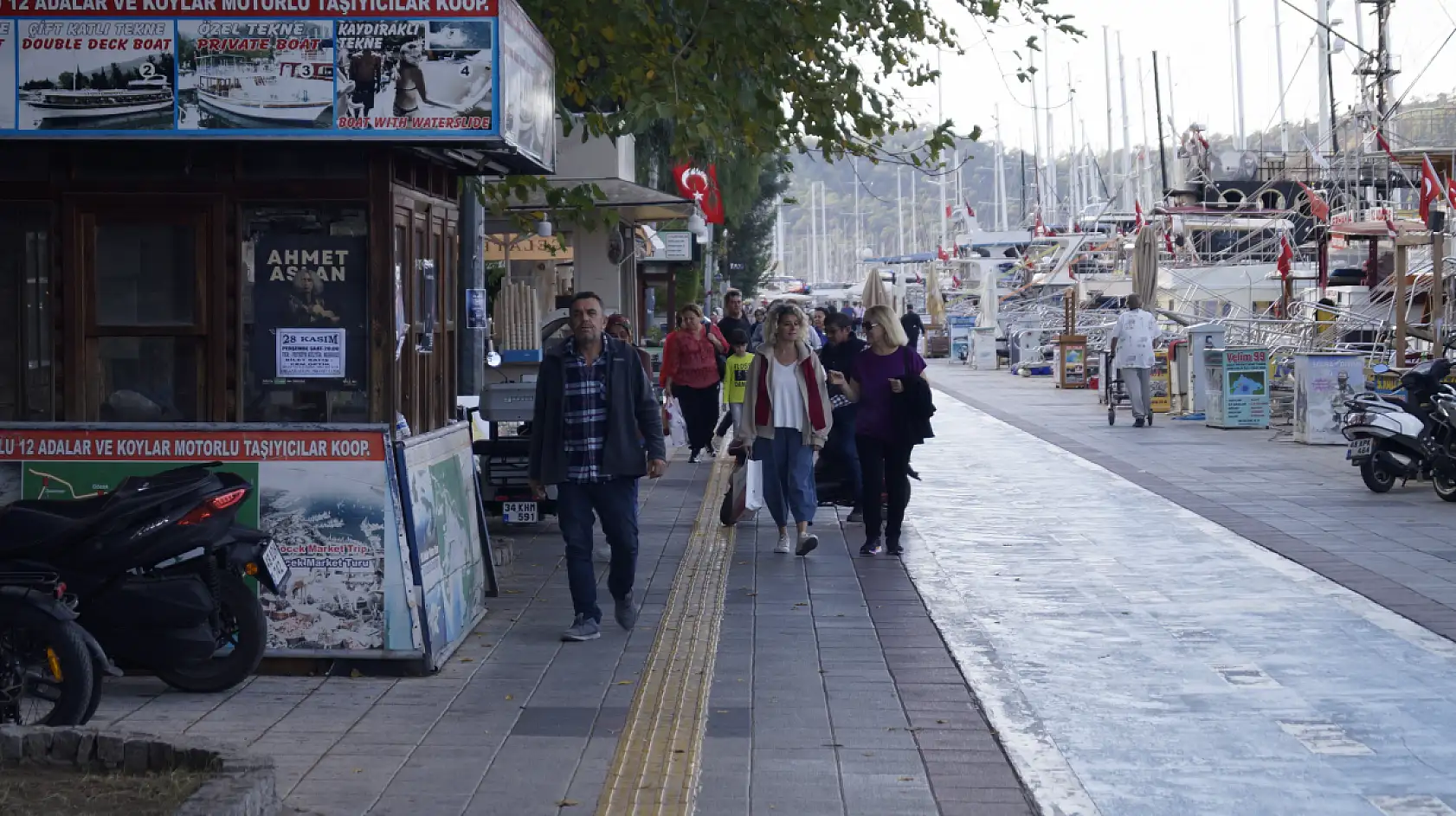 Fethiye'de hava sıcaklıkları düştü ceketler dolaptan çıktı