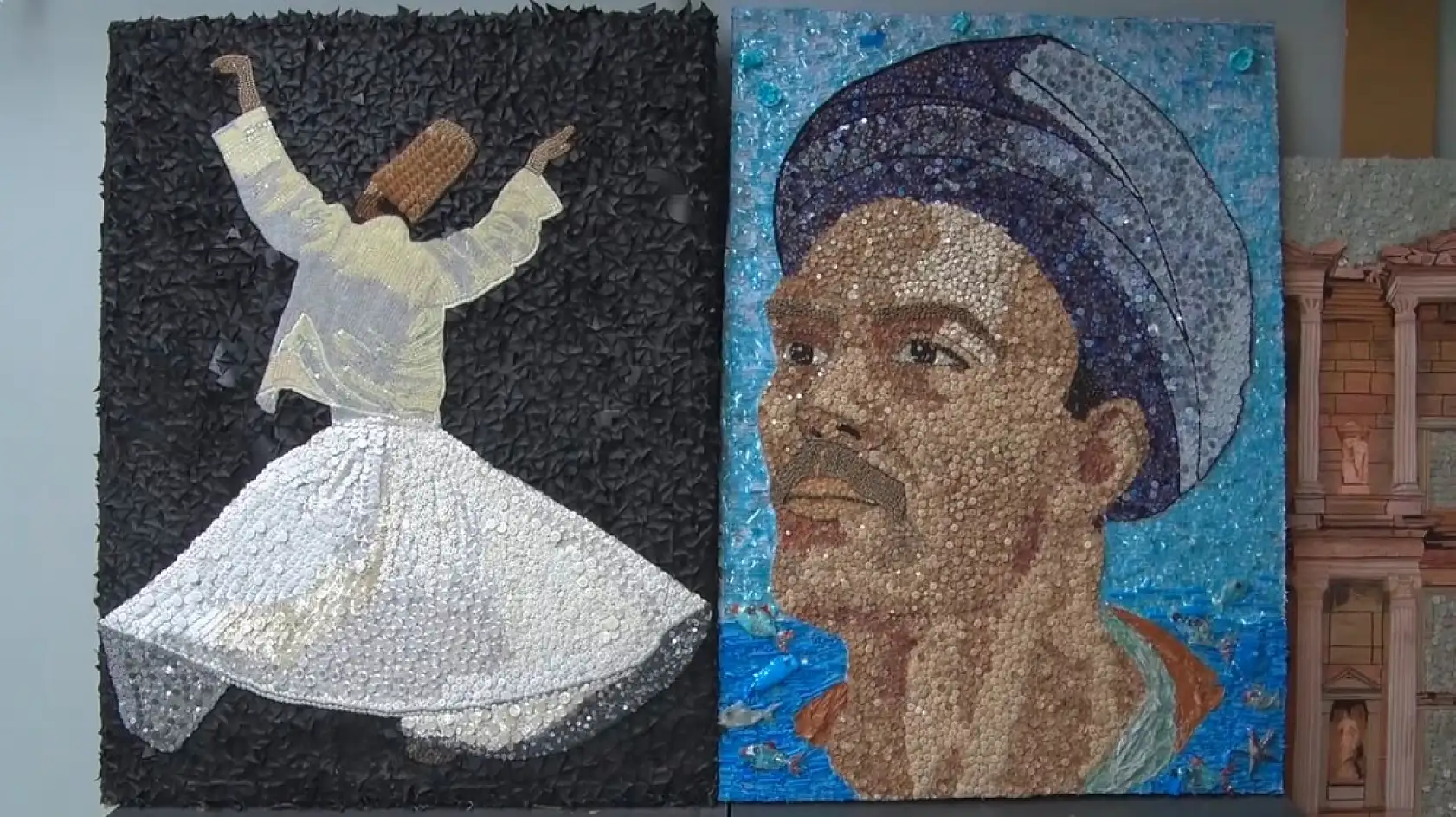 Atıkları sanat eserine dönüştürdü, tabloları tüm dünyada yer buldu