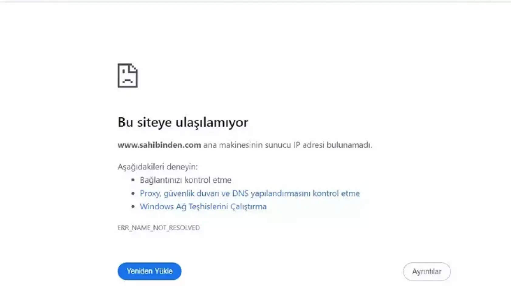 Sahibinden.com çöktü mü? Sunucu erişim sorunu ile siteye erişilemiyor..