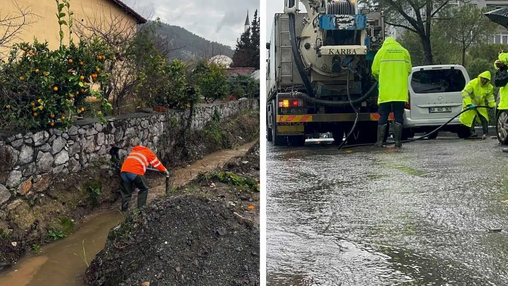 MUSKİ ekiplerinden yağmur mesaisi