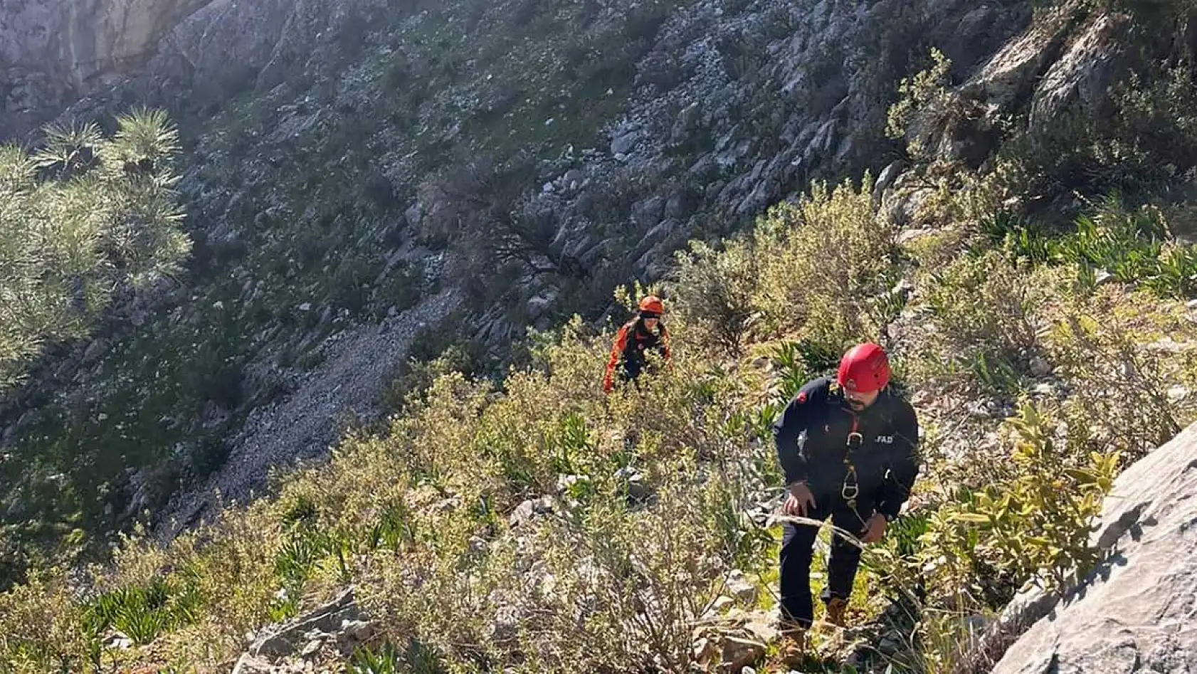 AFAD'dan Ula'da keçi kurtarma operasyonu
