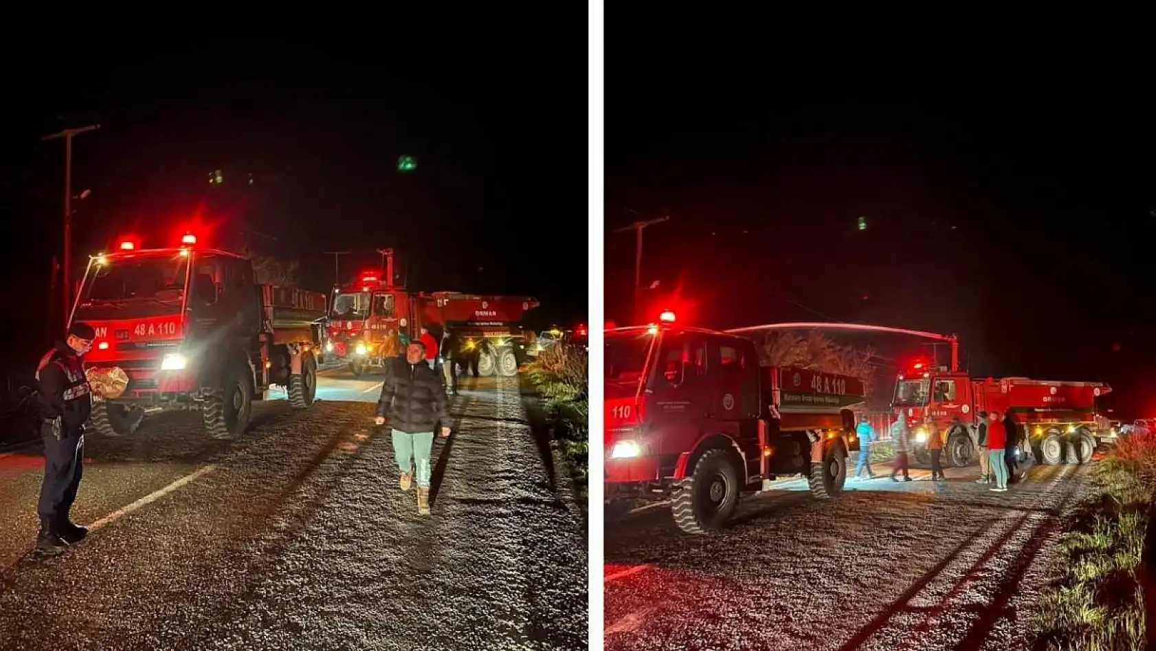 Marmaris'te fırtına elektrik tellerini kopardı, çıkan yangın büyümeden söndürüldü