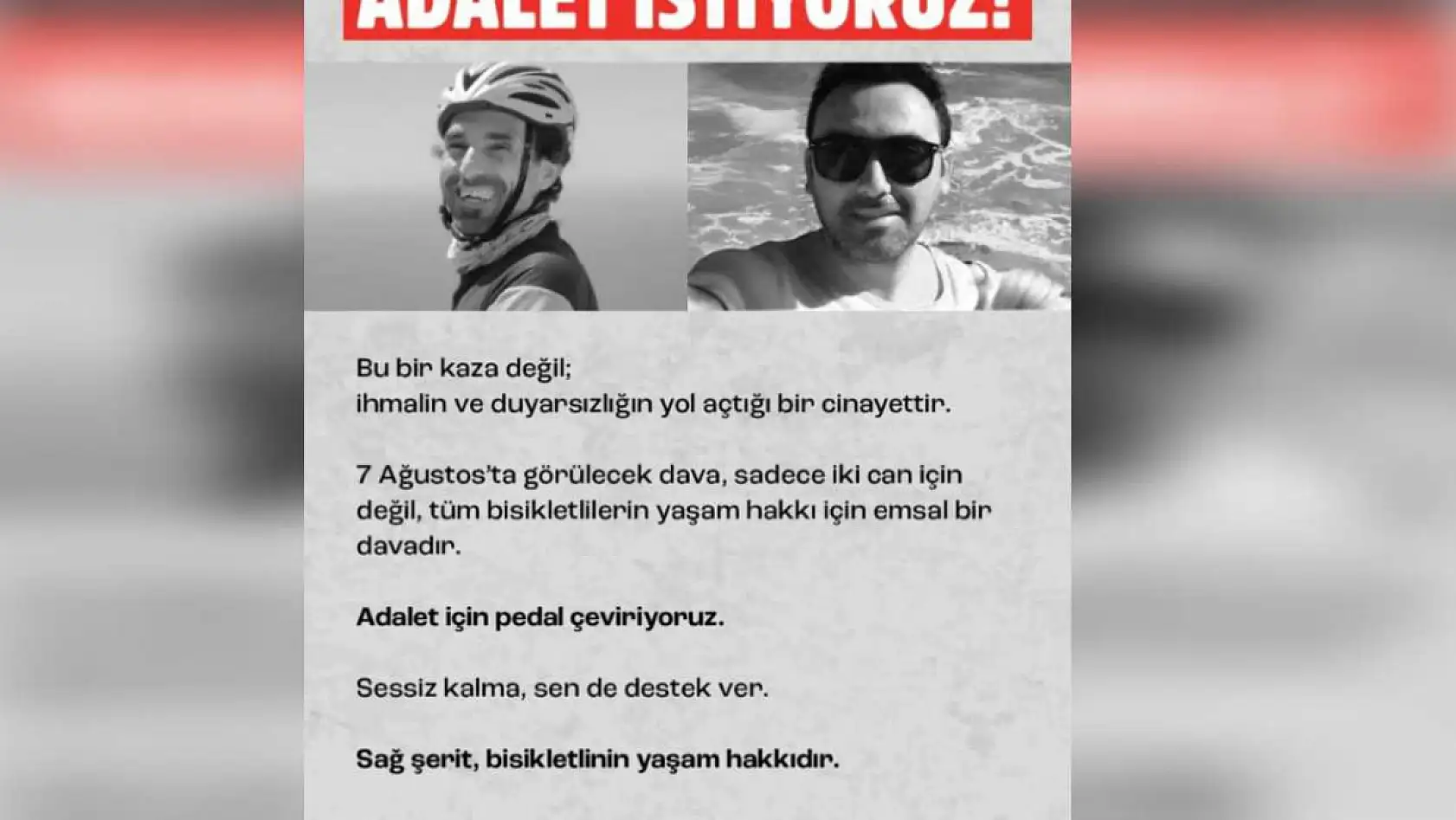 Fethiye'de İki Bisikletlinin Öldüğü Olayda Adalet Arayışı: 7 Ağustos'ta Adliye Önünde Buluşulacak