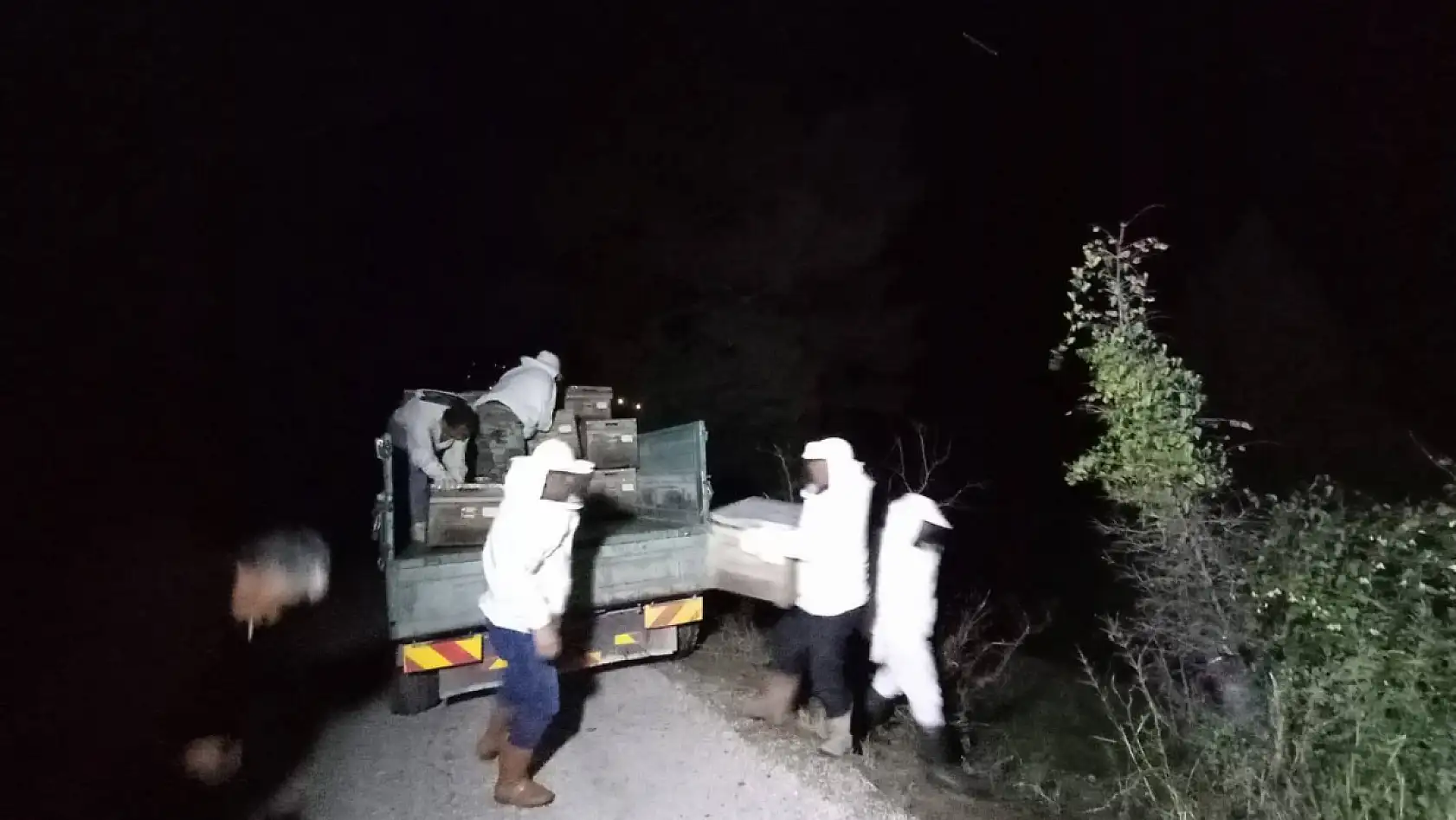 Seydikemer'de Arı Kovanı Yüklü Araç Kazası