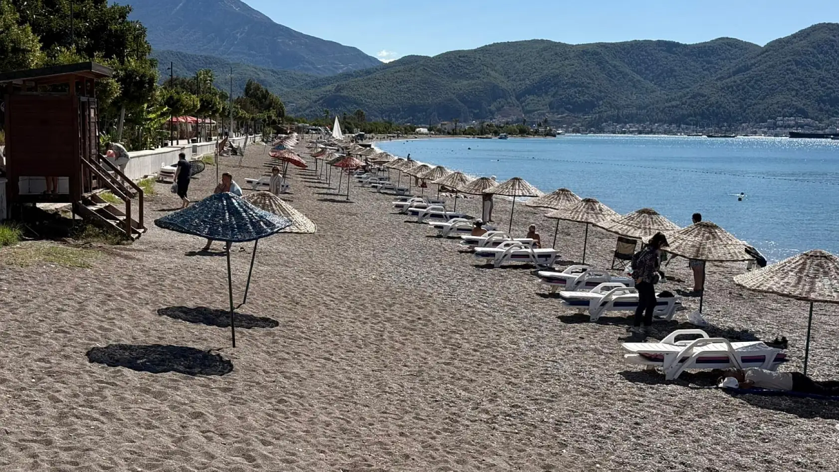 Çalış Plajı'ndaki yoğunluk yerini sakinliğe bıraktı