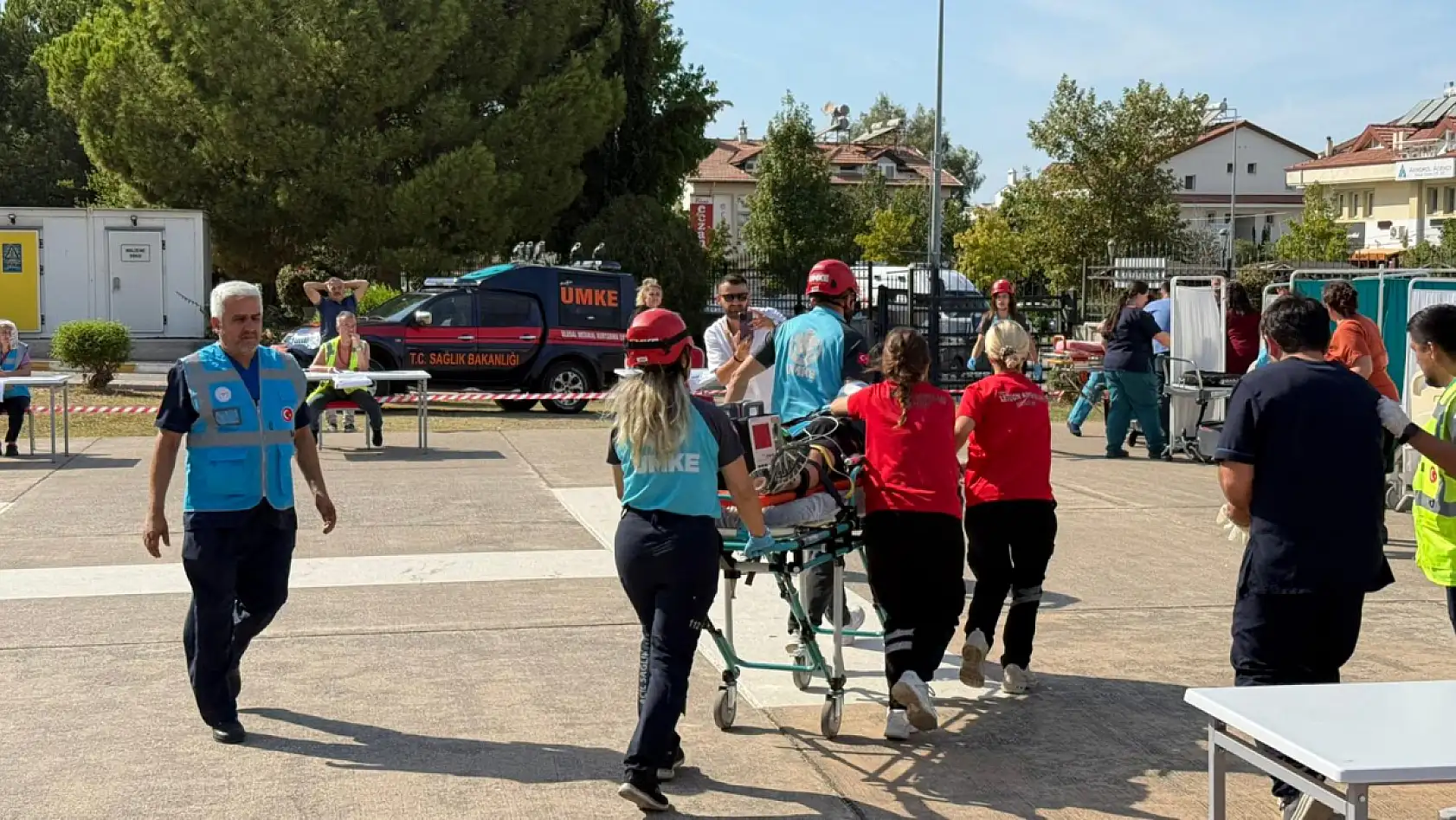 Fethiye Devlet Hastanesi'nde Göcek Tüneli Çökme Tatbikatı Gerçekleştirildi