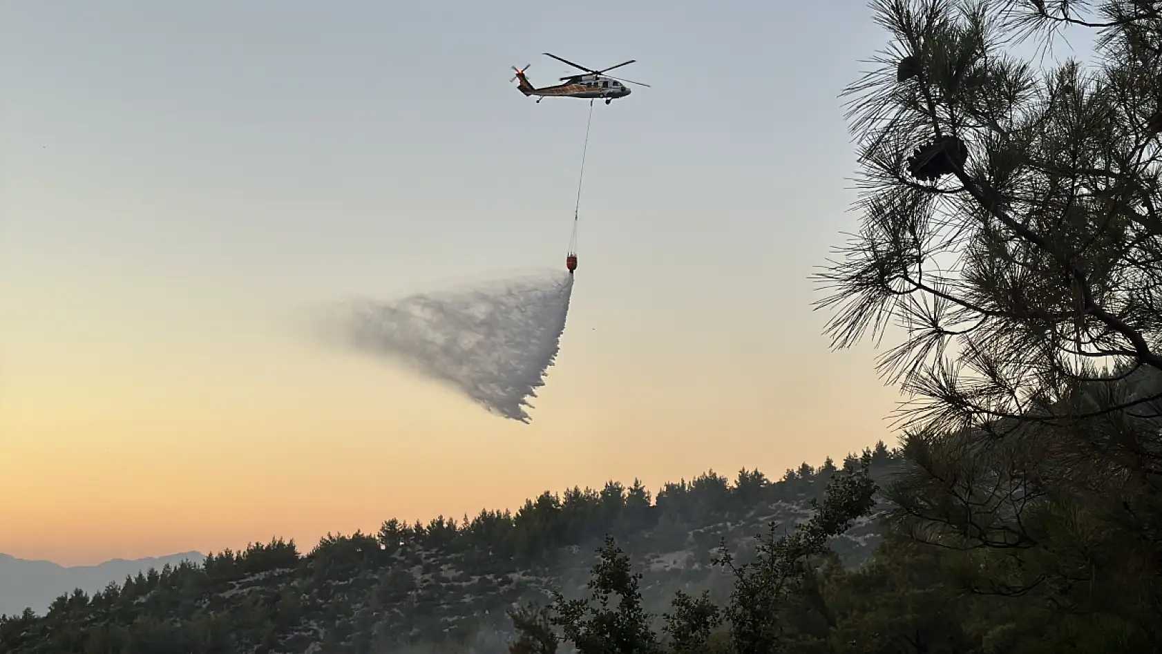 Milas'ta iki bölgede çıkan orman yangınlarından biri kontrol altına alındı