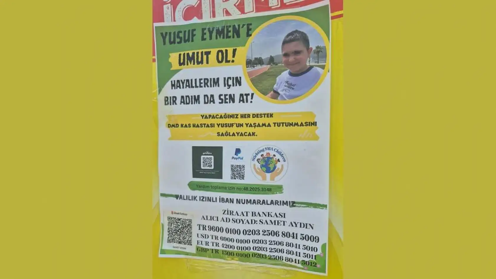 Fethiye'de DMD Hastası Yusuf Eymen İçin Anlamlı Kampanya