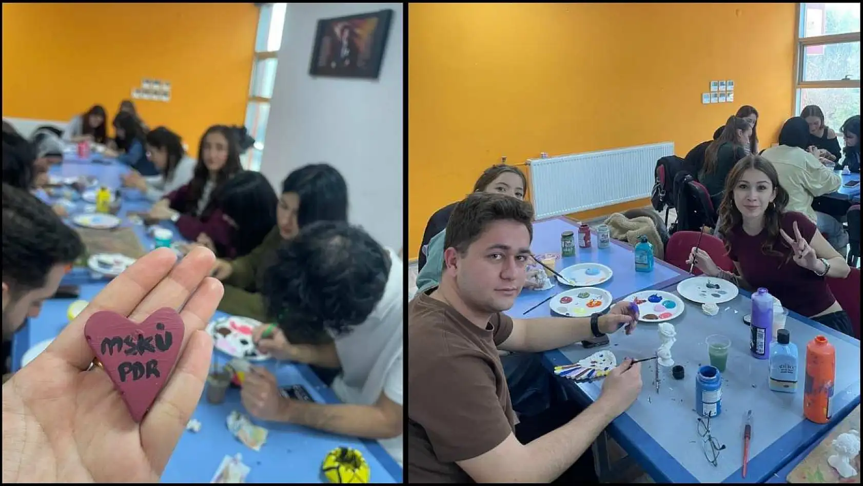 Muğla'da gençler sanatta buluştu, seramik biblolar renklendi