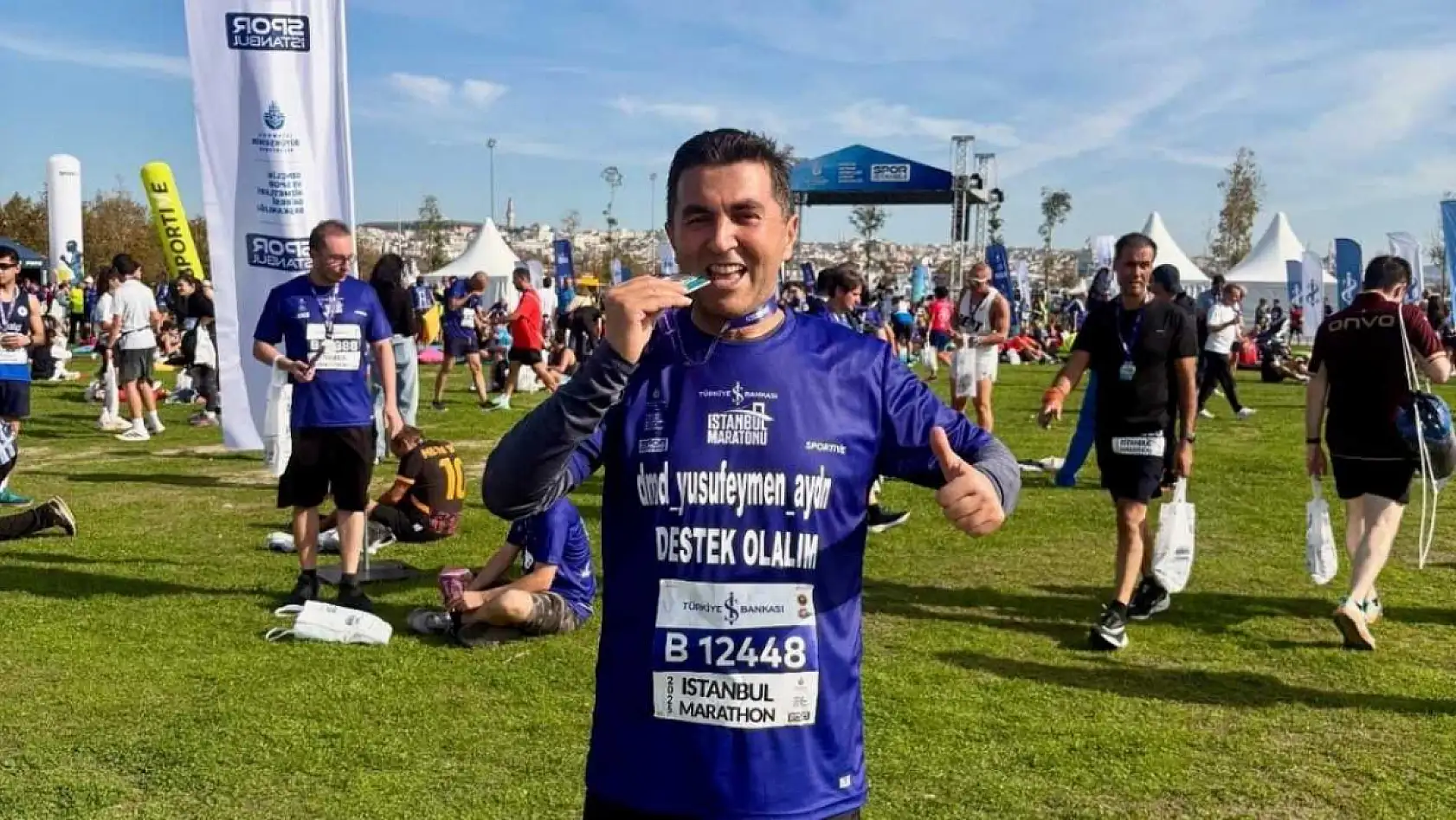 47. İstanbul Maratonu'nda Fethiyeli Yusuf Eymen İçin Anlamlı Koşu