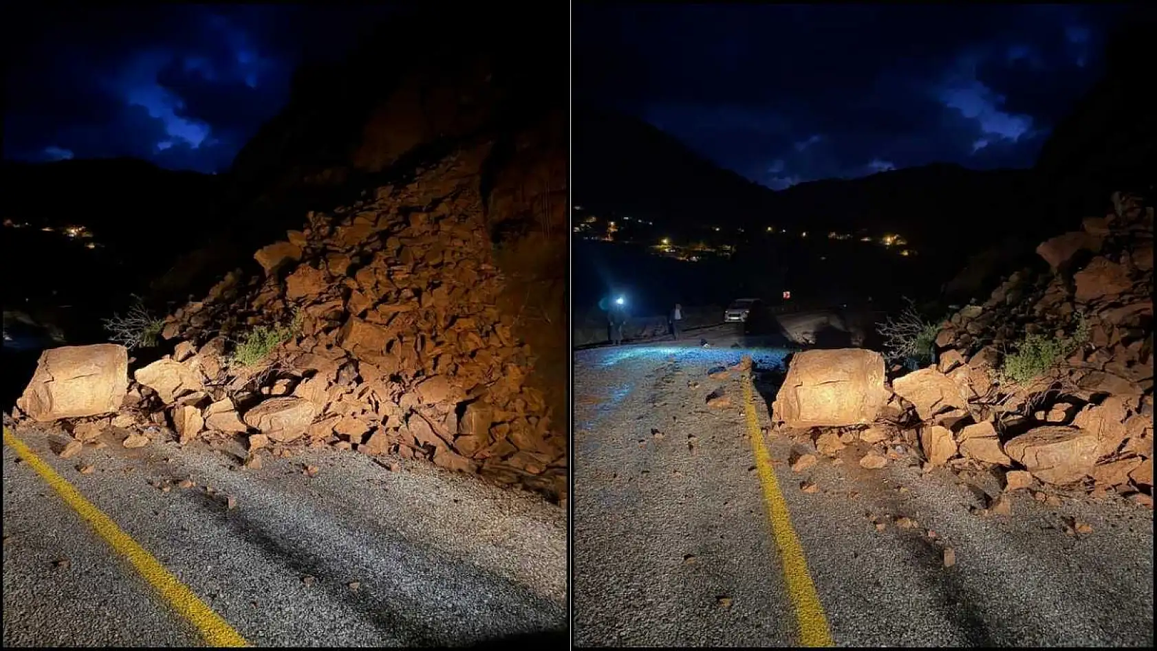 Marmaris'te toprak kayması nedeniyle yol trafiğe kapatıldı