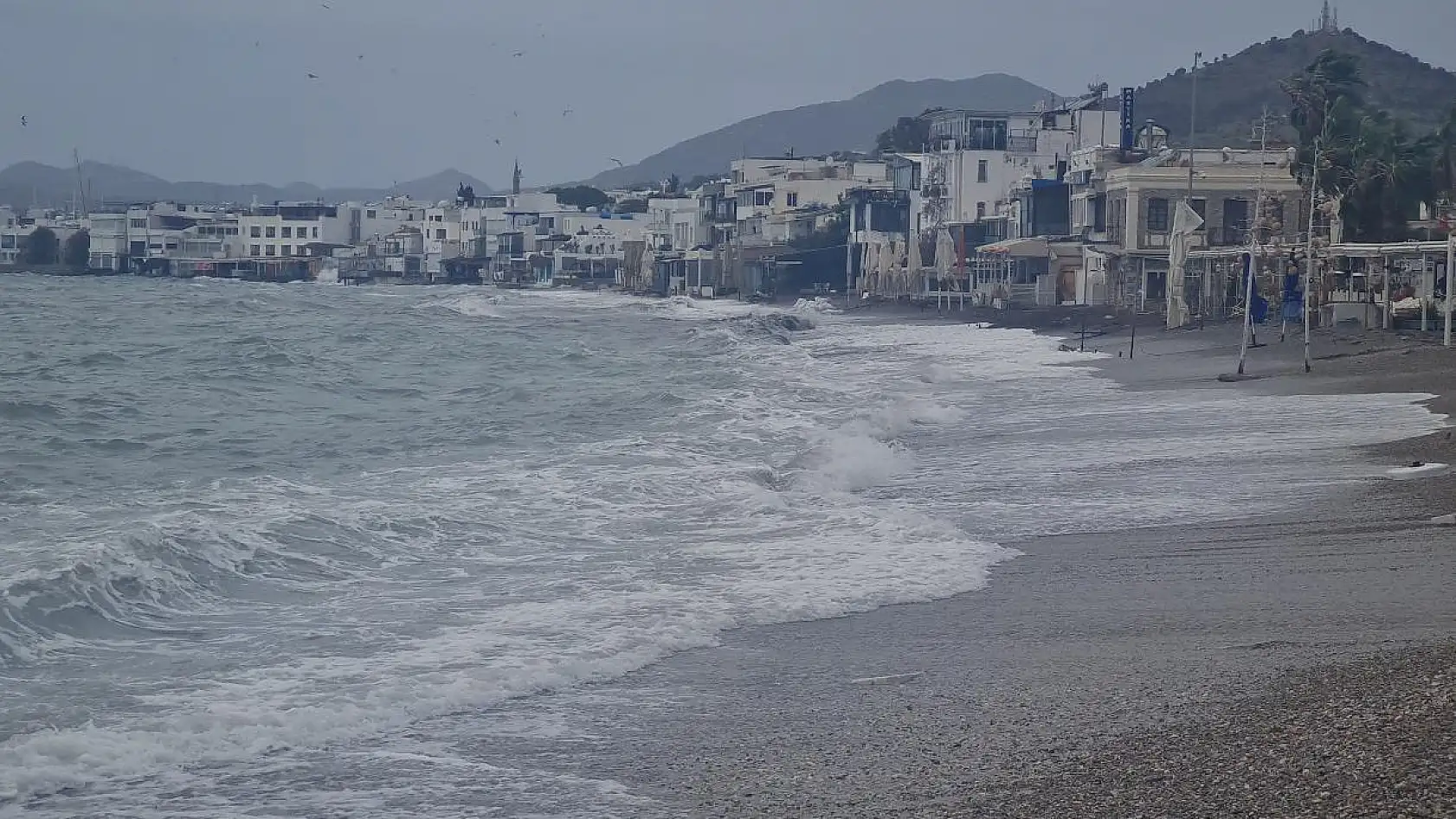 Kuvvetli rüzgar nedeniyle bir yelkenli karaya sürüklendi