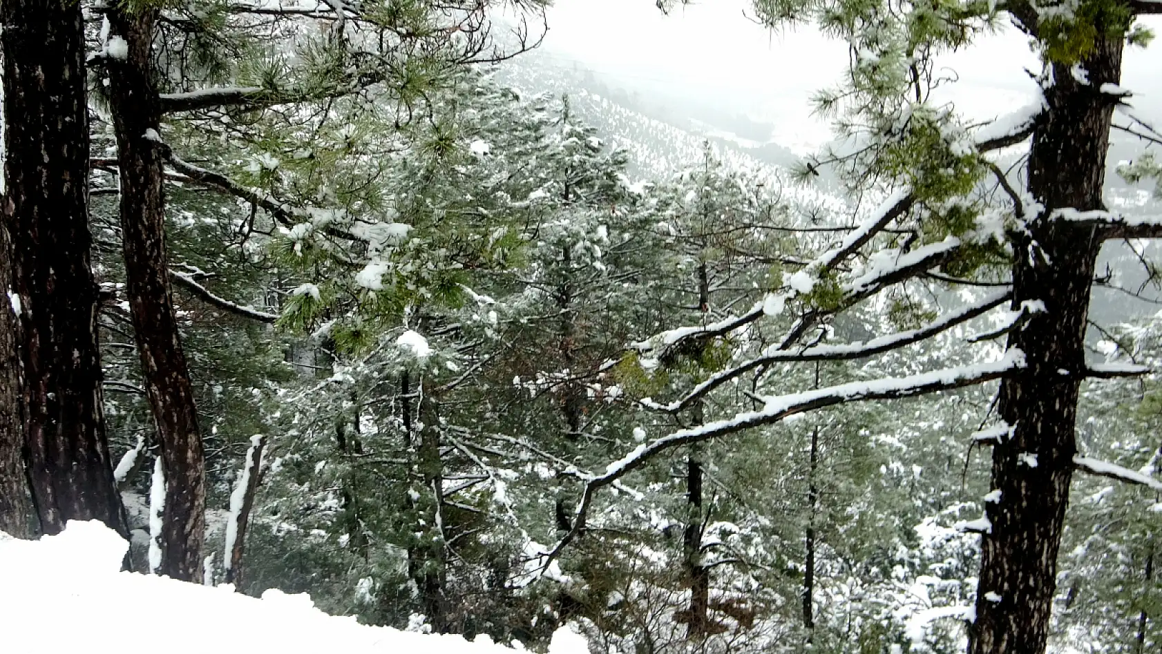 Muğla Yılanlı Dağı'nın kış manzarası mest etti