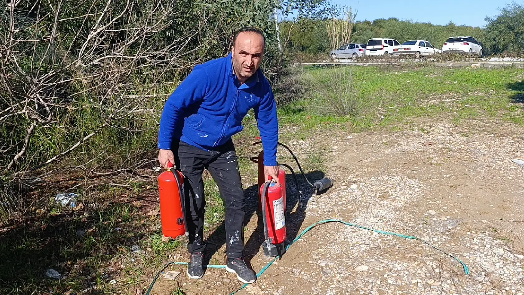 Otel servis minibüsü yandı