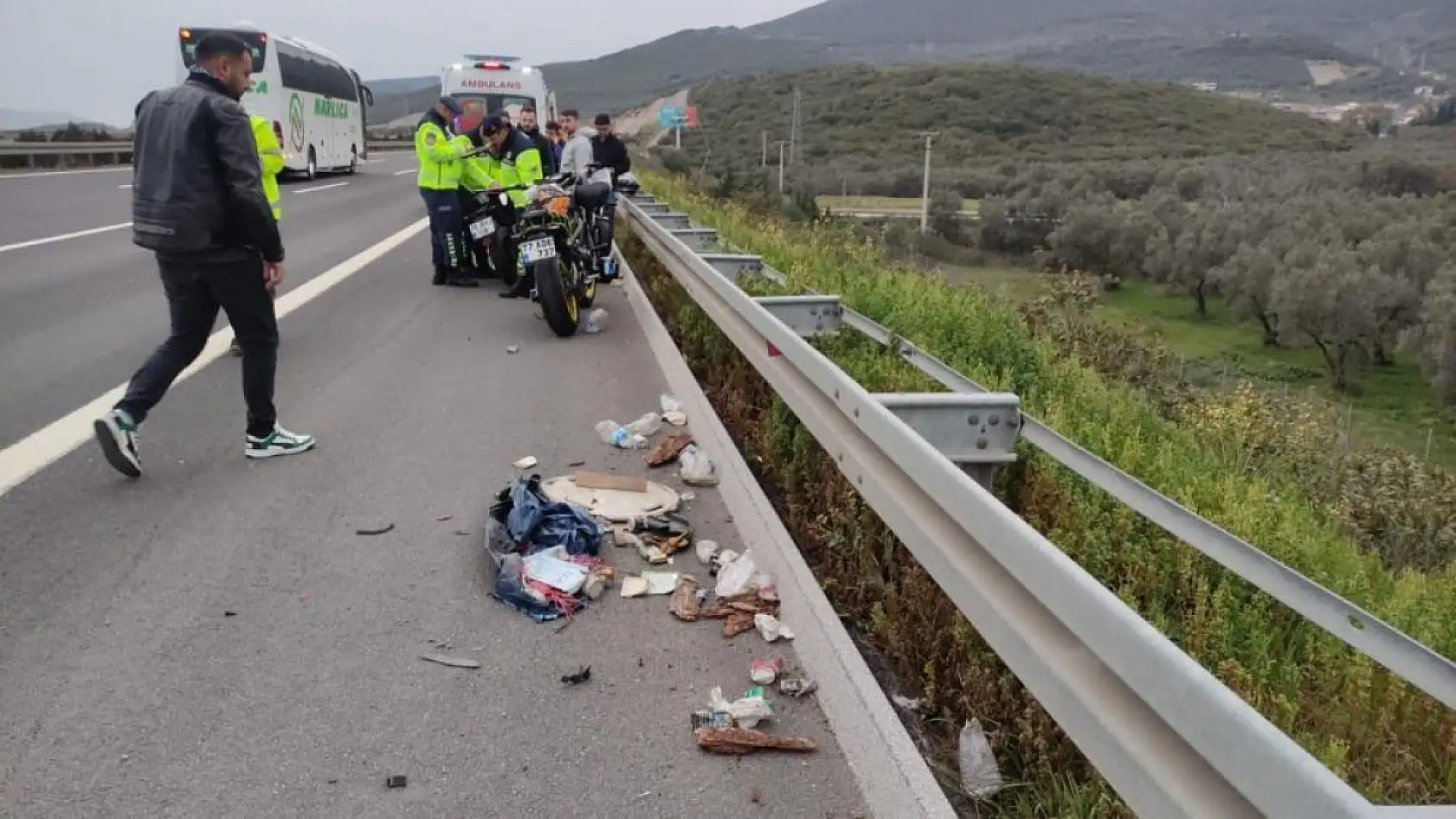 Otobanda feci motosiklet kazası