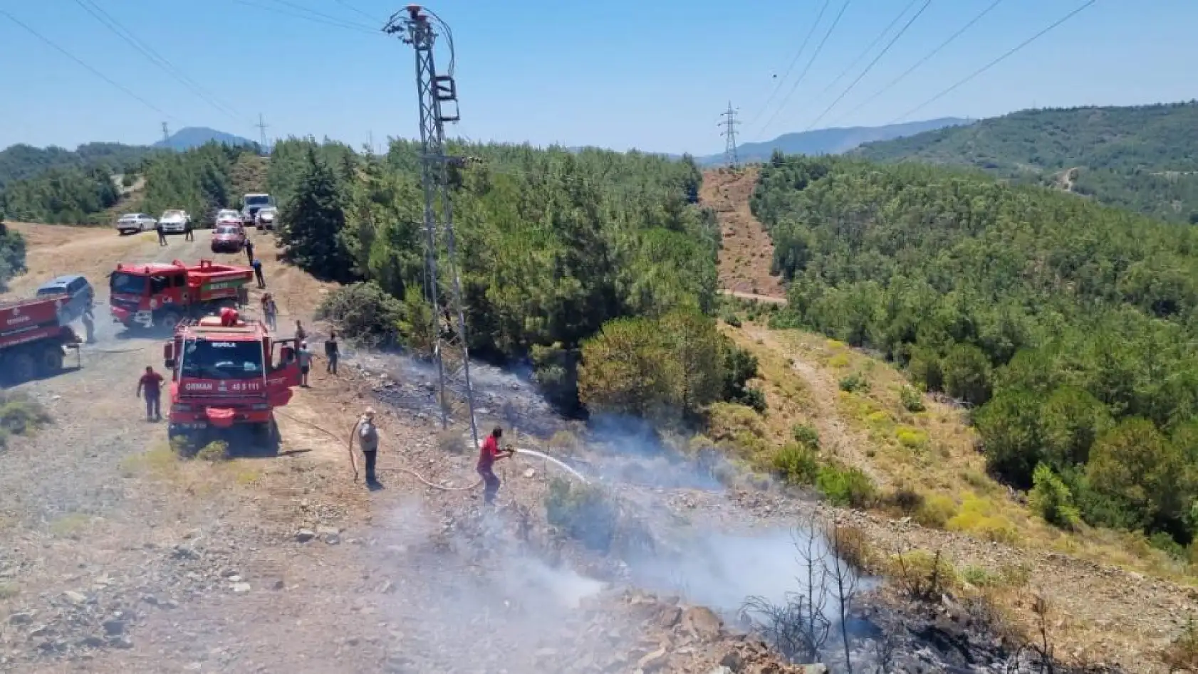 Marmaris'teki orman yangını büyümeden söndürüldü
