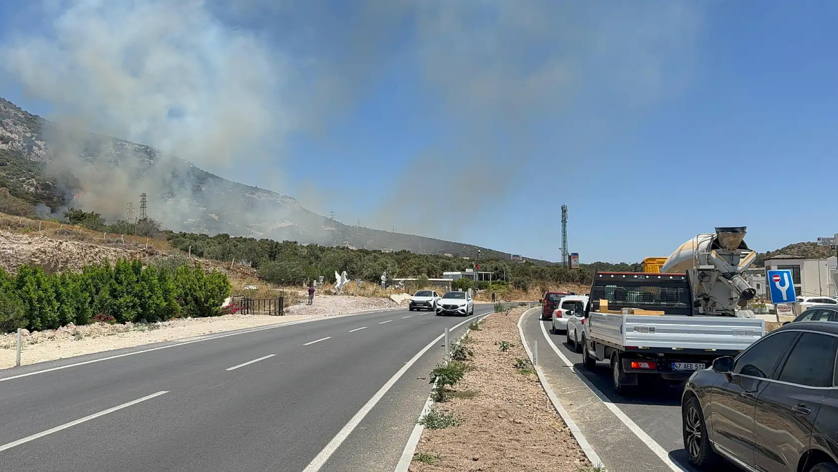 Bodrum'da makilik ve ormanlık alanda yangın çıktı