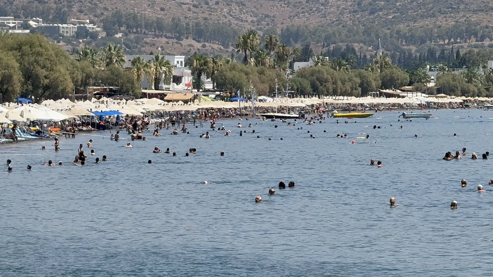 Bodrum'da termometreler şaştı, sahillerde iğne atsan yere düşmedi