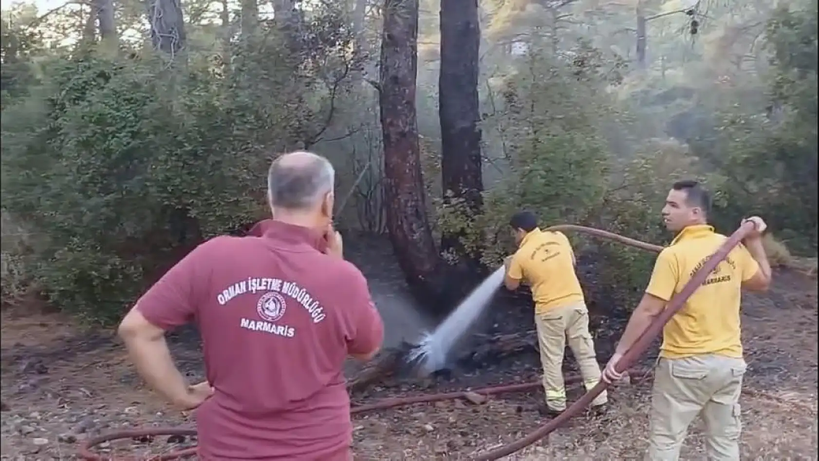 Marmaris'te Yıldırım Kaynaklı Orman Yangını Kontrol Altına Alındı