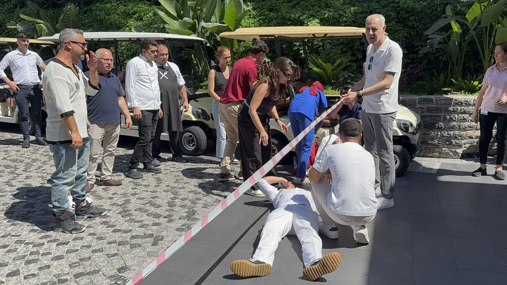 Bodrum'da otelde yapılan yangın tatbikatı nefesleri kesti