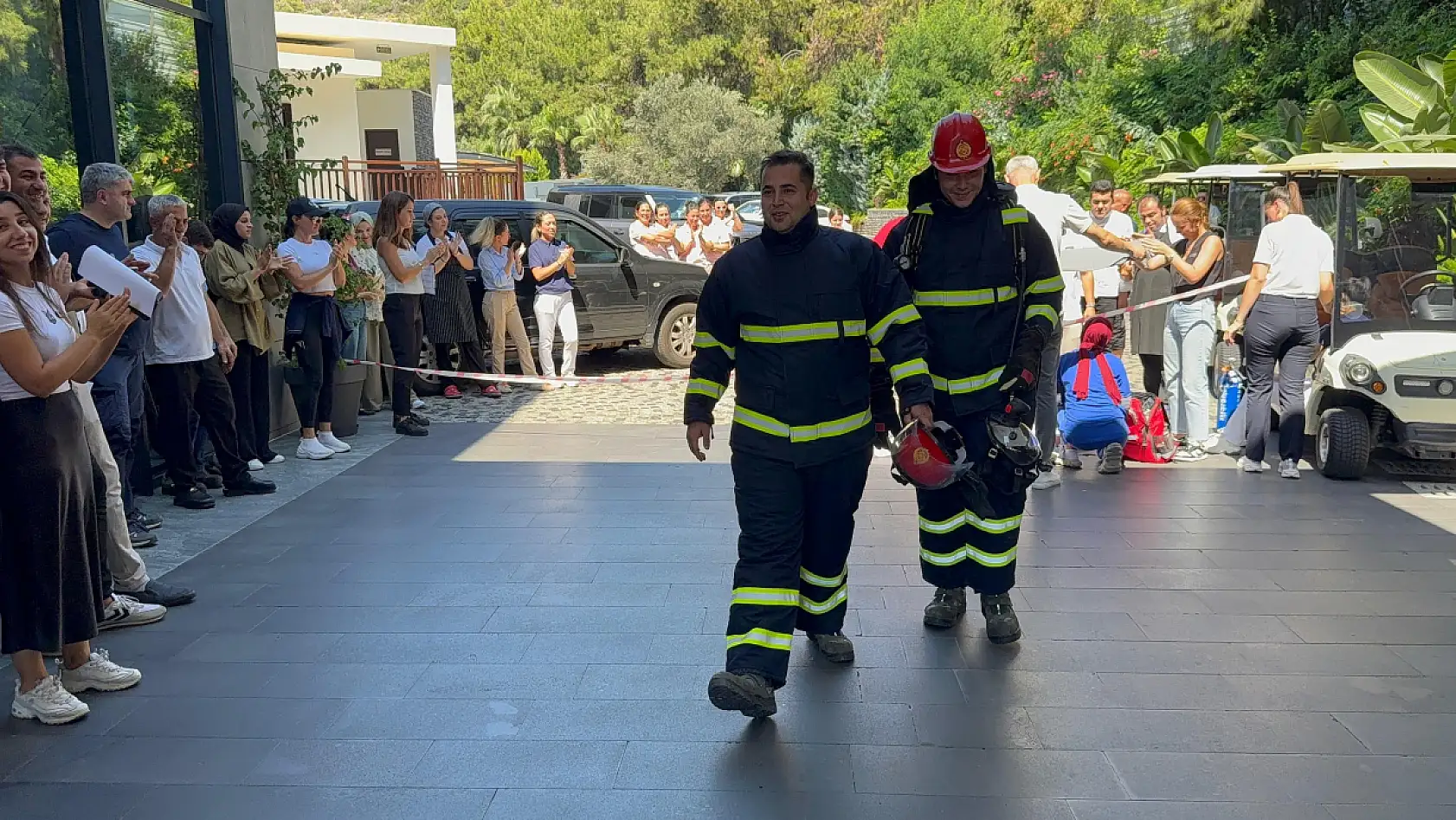 Bodrum'da otelde yapılan yangın tatbikatı nefesleri kesti