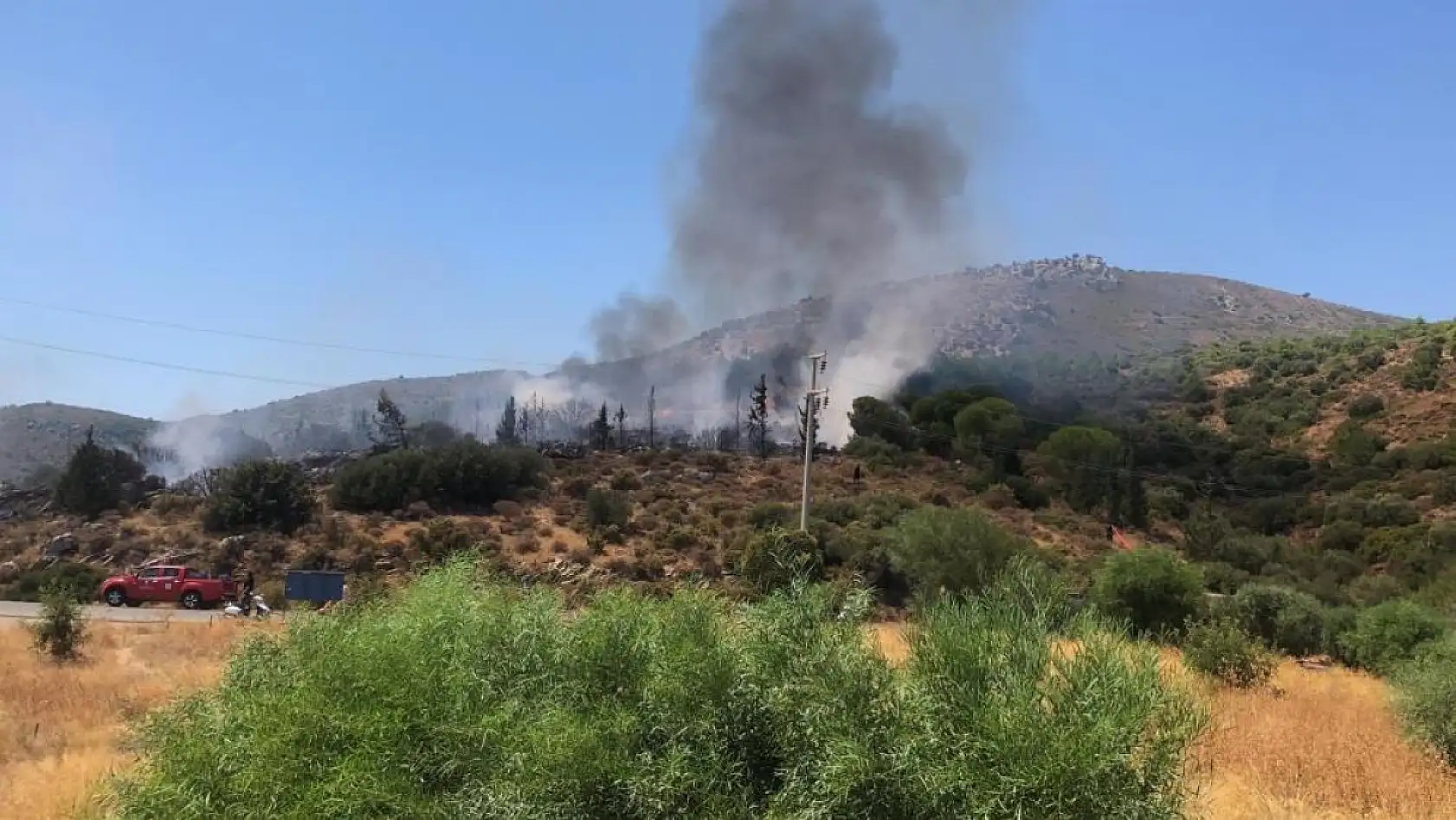 Datça'da makilik yangını