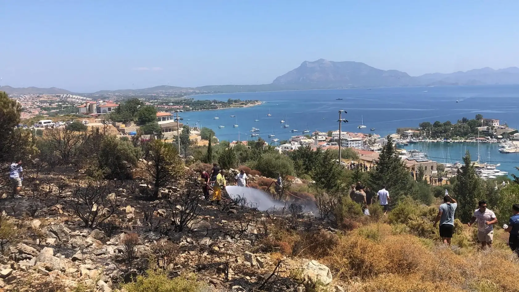 Datça'da makilik yangını kontrol altına alındı