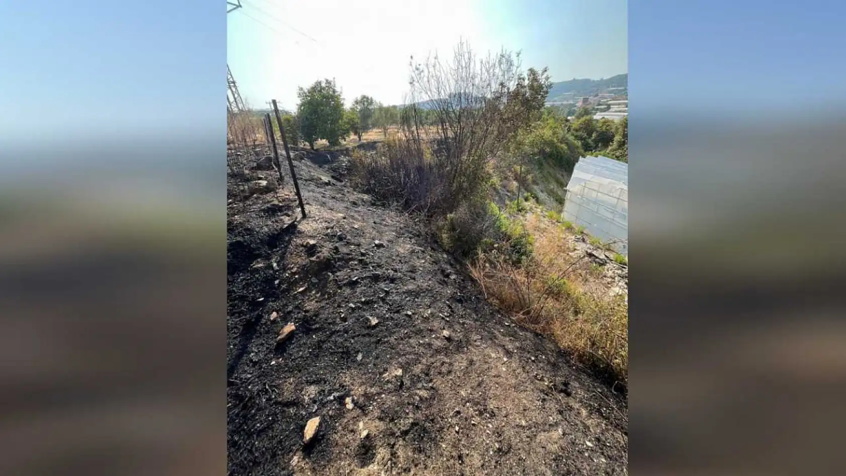 Alanya'da otluk alanda çıkan yangın büyümeden söndürüldü