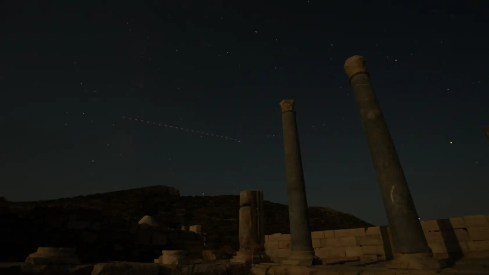 Meteor yağmuru Knidos Antik Kenti'nde görsel şölen oluşturdu