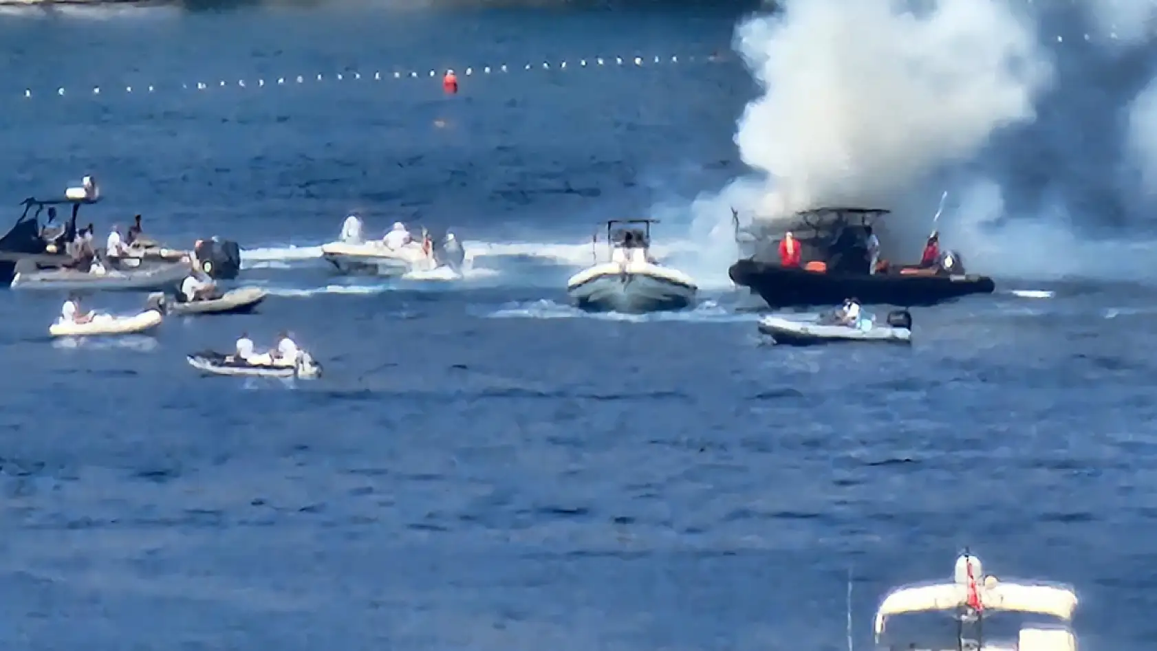 Bodrum'da tekne yangını