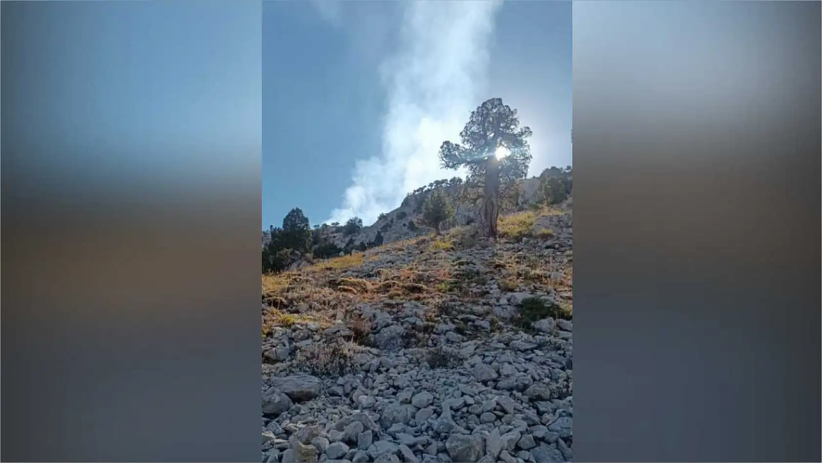 Burdur'da çalılık alanda yangın