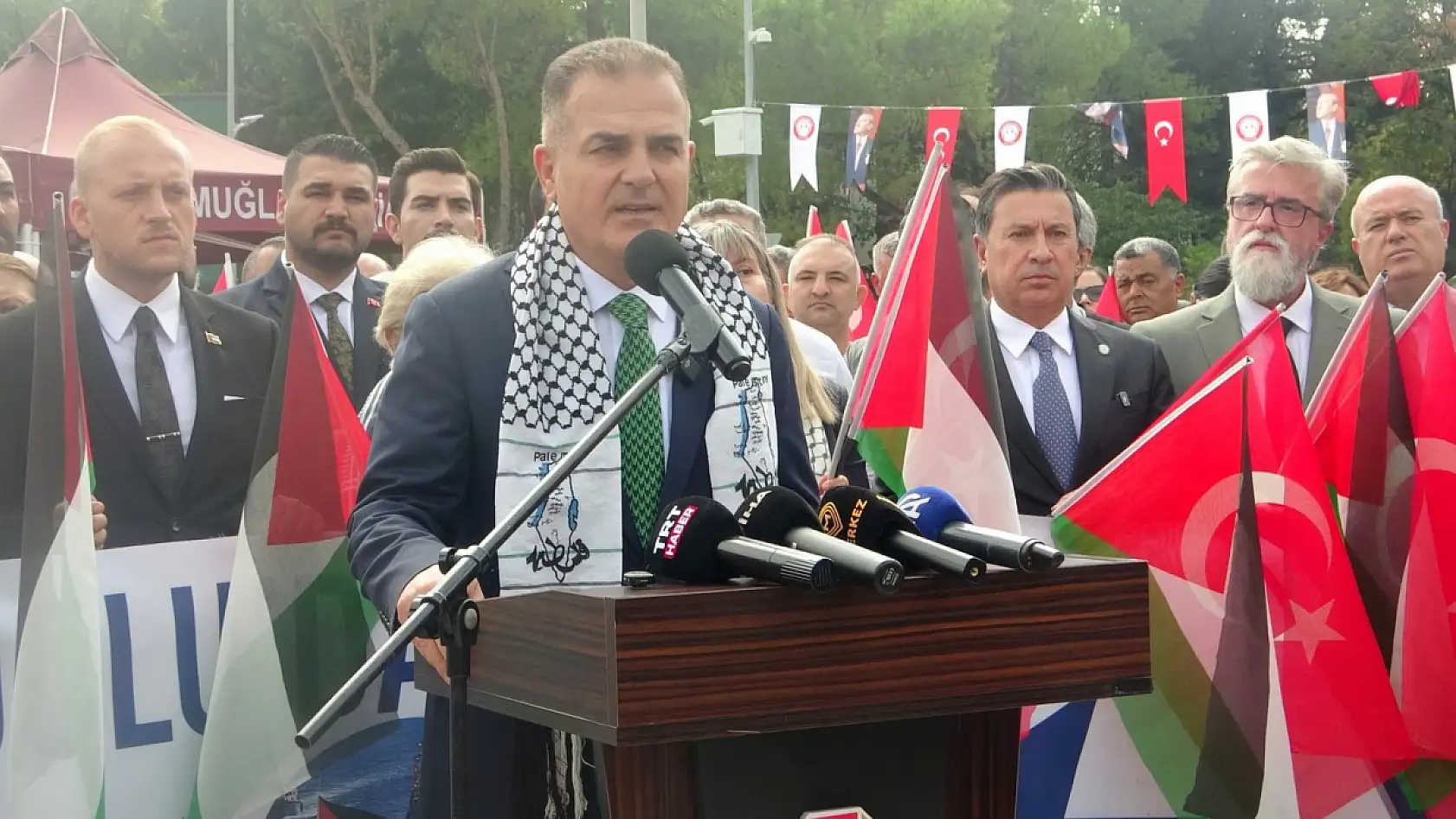 Muğla'da Gazze için Sumud Filosu'na destek mitingi