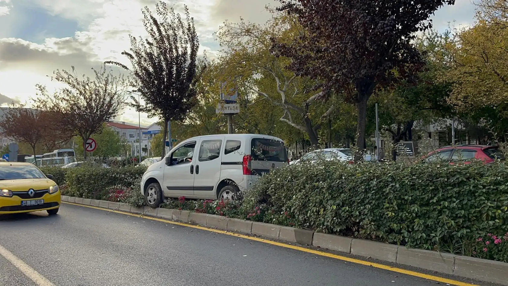 Menteşe'de araç refüje çıktı: 1 yaralı