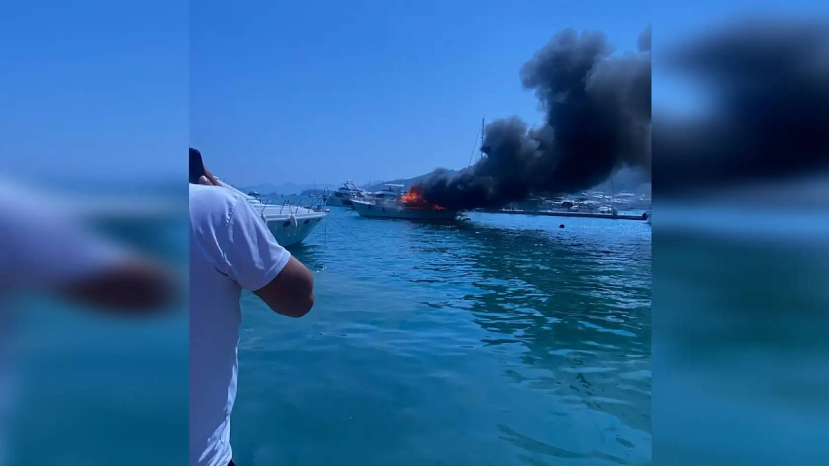 Göcek Marina'da tekne alevlere teslim oldu