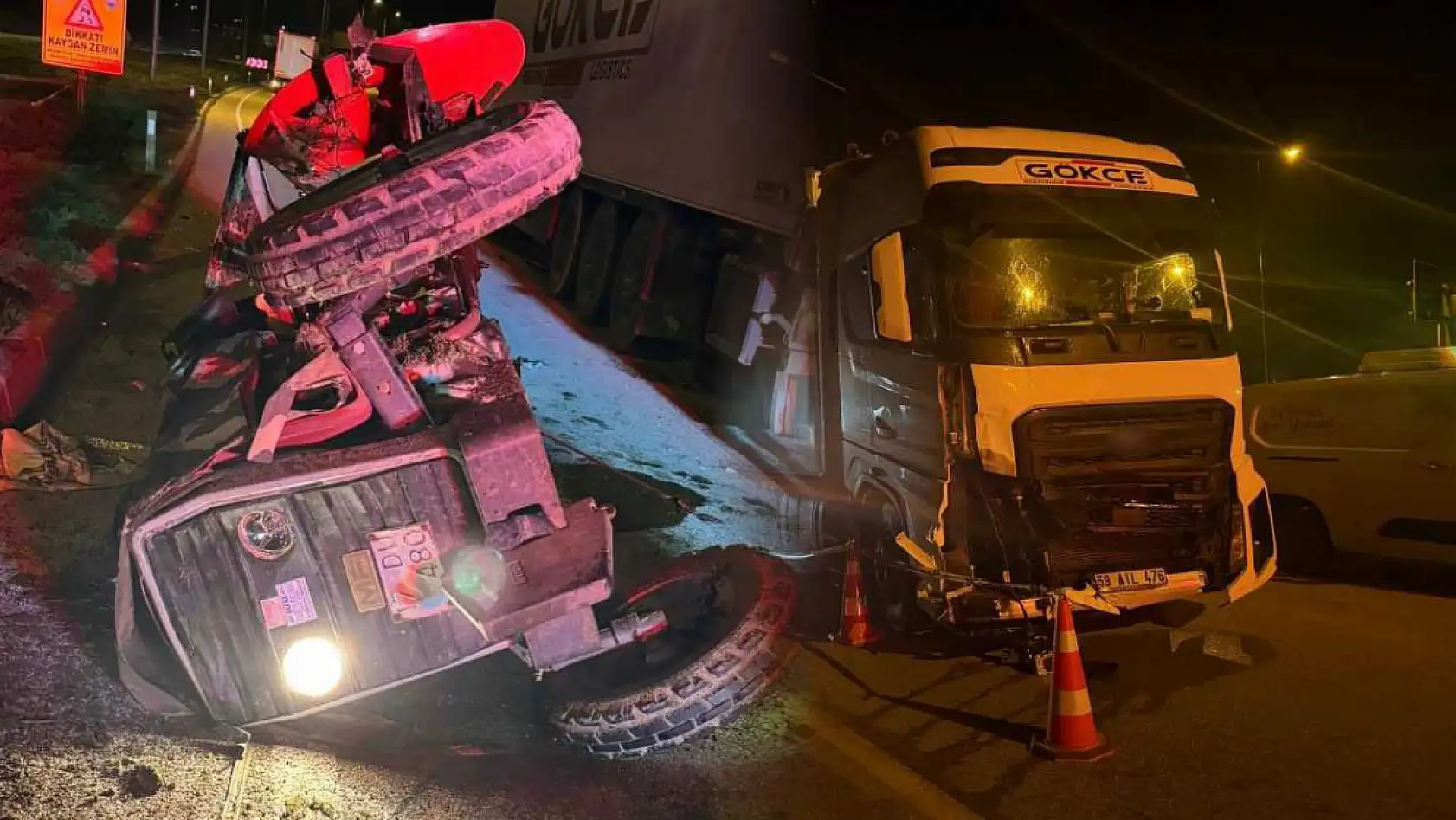 Tır ile traktörün çarpıştığı kazada karı koca hayatını kaybetti