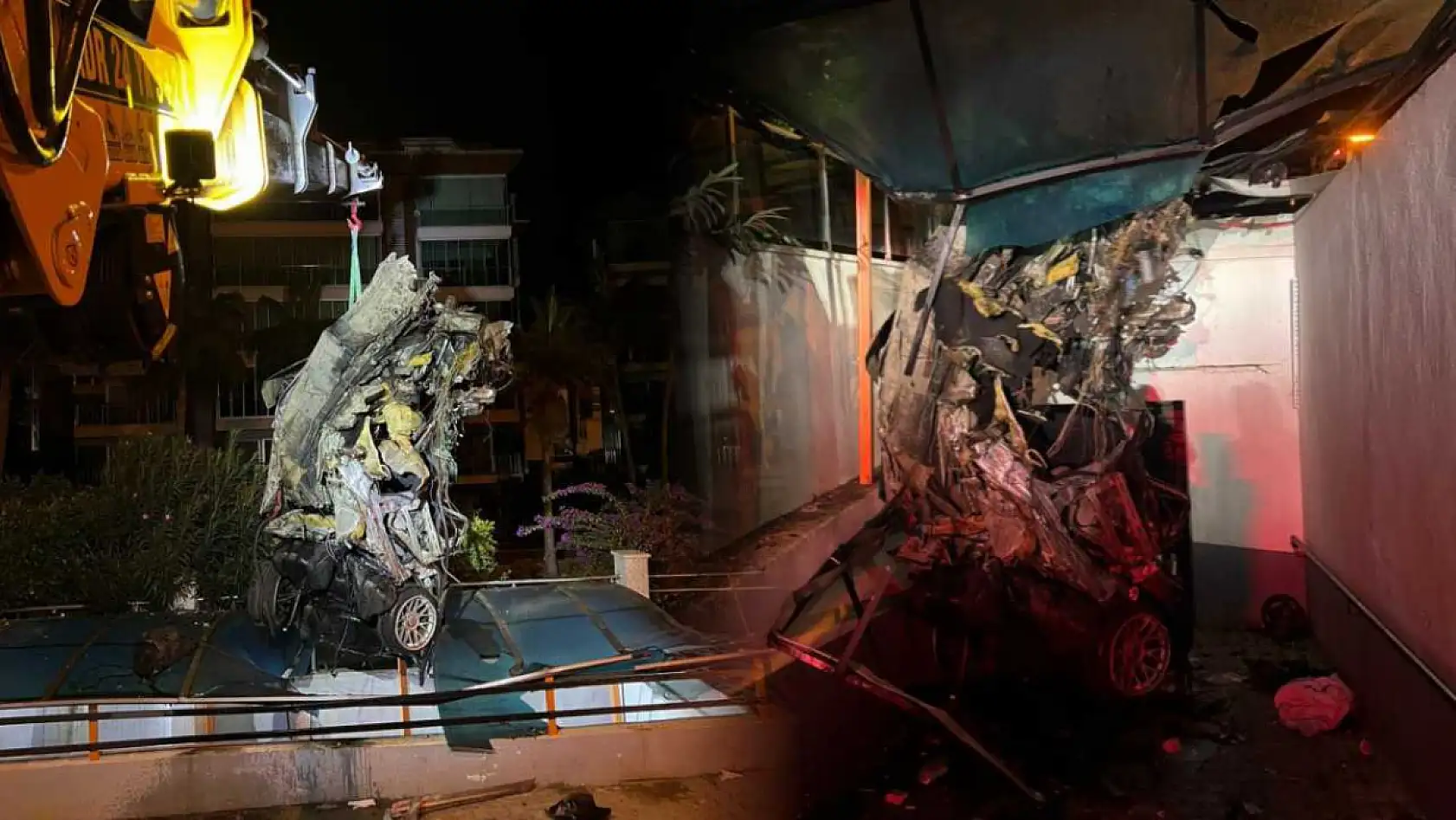 Lüks otomobil alt geçide çarptı, sürücü hayatını kaybetti