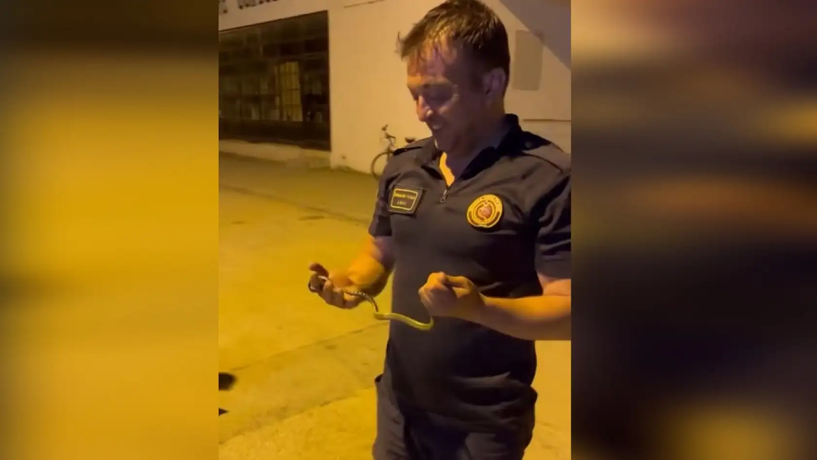 Motosikletin içine giren yılanı tek hamlede çıkardı