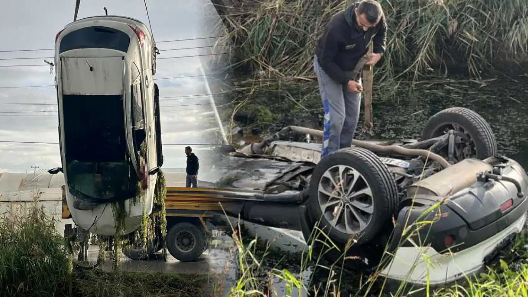 Gece evden otomobille ayrılan kadın, dereye düşen otomobilde hayatını kaybetti