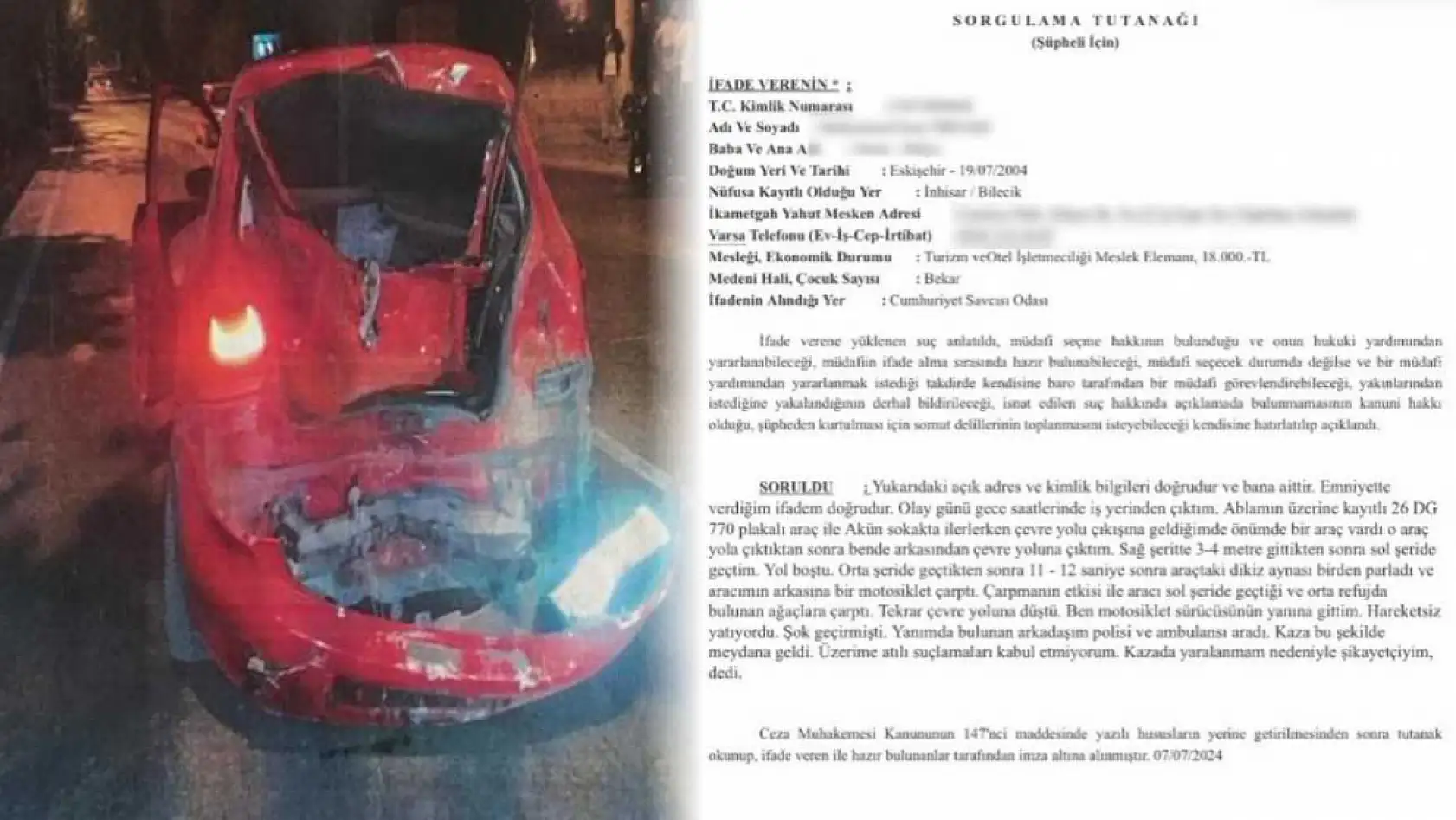 Felç kalan genç sürücüye hasta yatağında ikinci şok