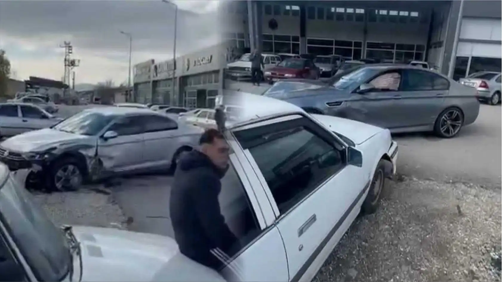 Temizlenmesi için bırakılan lüks otomobili izinsiz alıp 3 araca çarptı: 1 yaralı