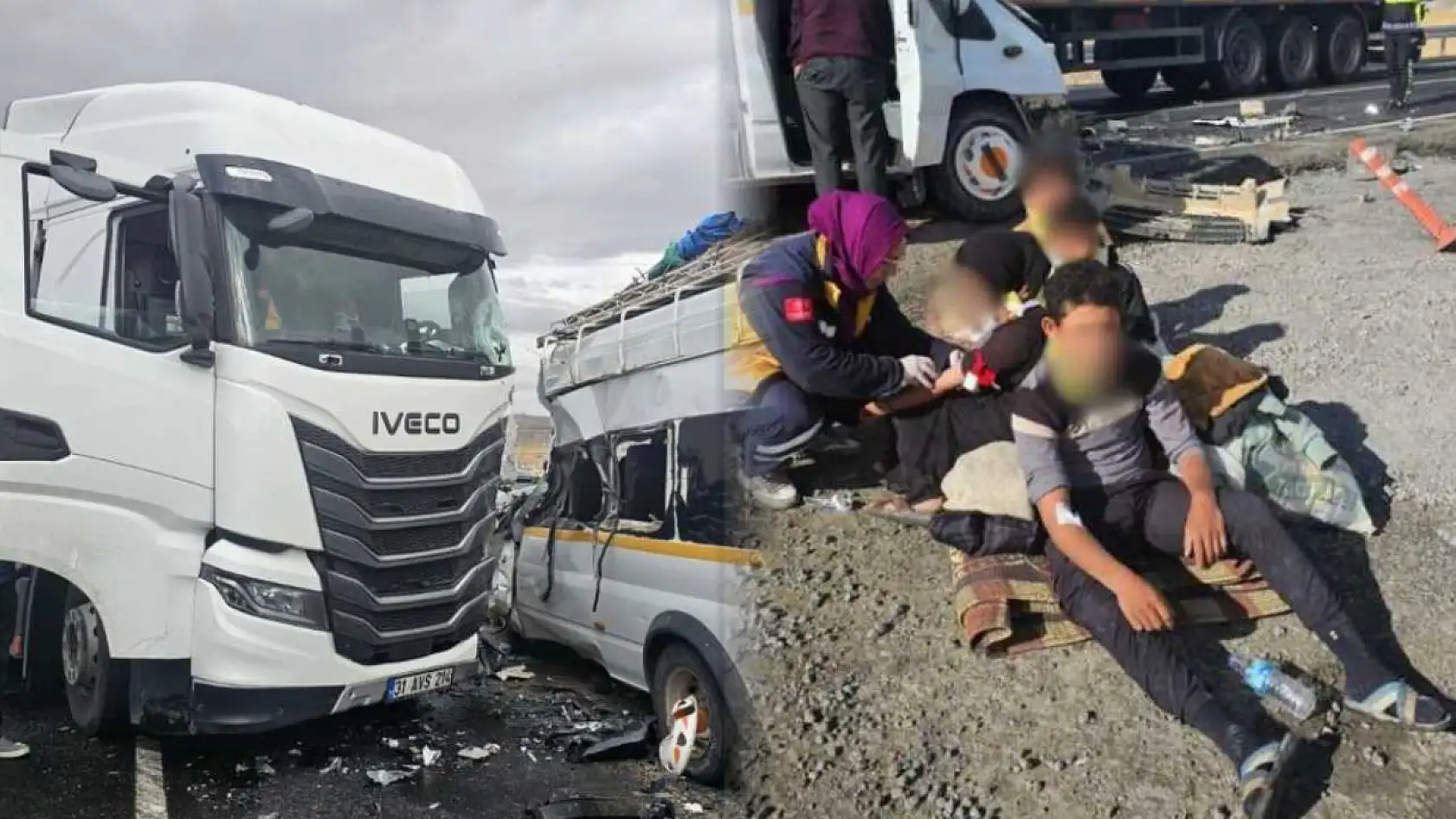 Tır ile Minibüs Çarpıştı, Ortalık Savaş Alanına Döndü