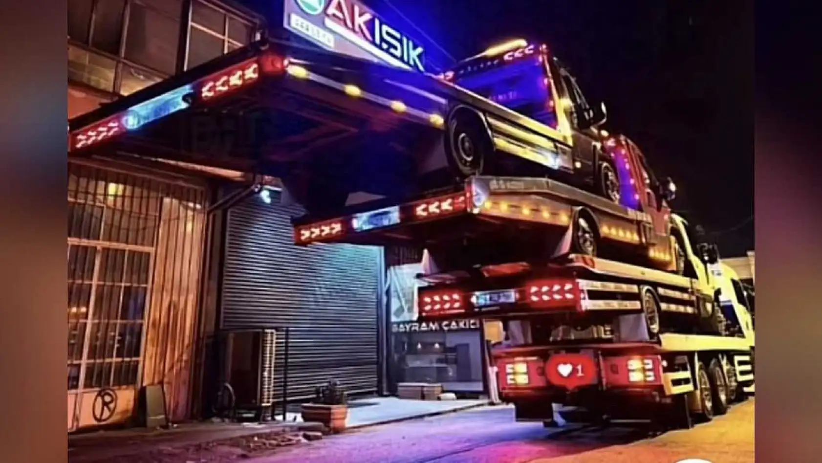 Çekiciyi taşıyan çekiciyi taşıyan çekiciyi taşıyan çekicinin sürücüsüne ceza kesildi