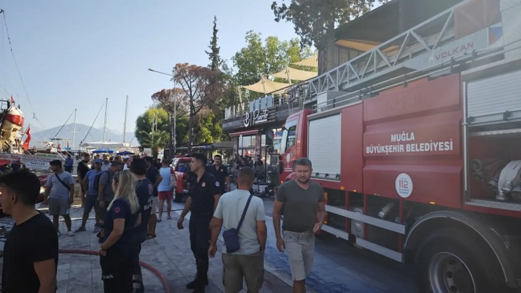 Fethiye'de Tekne Yangını 