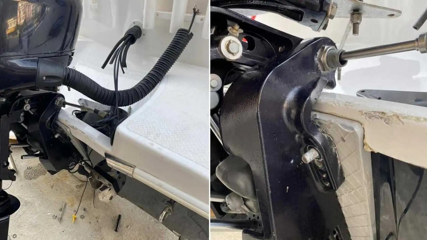 Ortaca'da Hırsızlar park halindeki tekneyi çalamayınca zarar verip kaçtılar