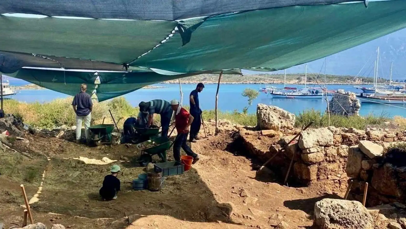 Marmaris'teki Kedreai Antik Kenti'nde kazı çalışmaları sürüyor